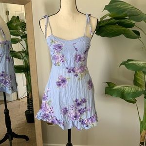 Purple tie strap dress